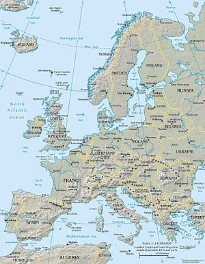 Kaart van Europa.